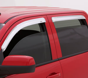 AVS 07-18 Toyota Tundra Crewmax Ventvisor Outside Mount Front & Rear Window Deflectors 4pc - Chrome