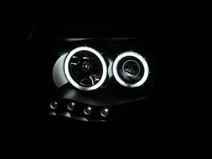 ANZO 2005-2011 Toyota Tacoma Projector Headlights w/ Halo Black